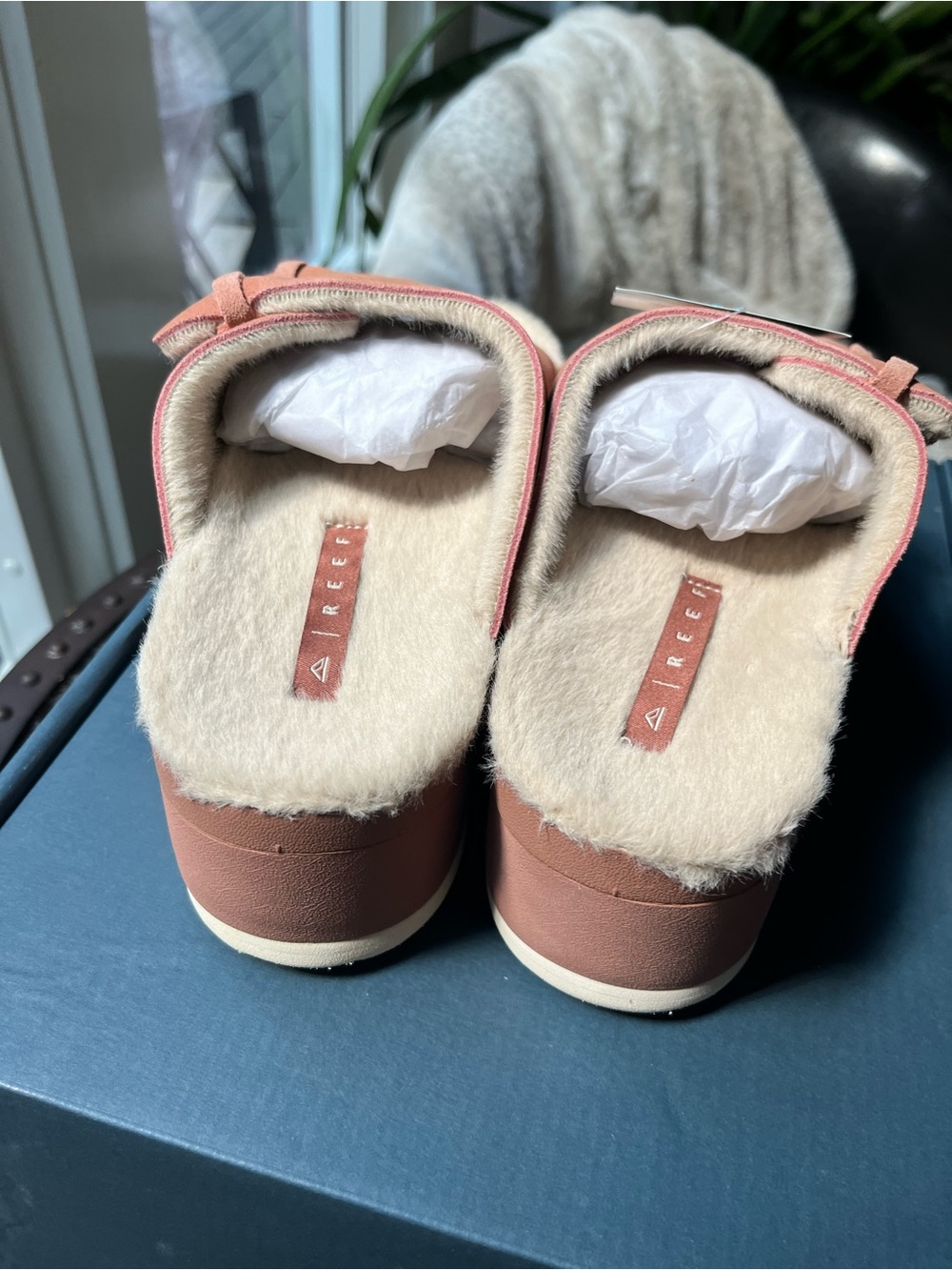 REEF OKAI CIARA SUEDE PLATFORM SANDALS IN CORK PINK 7 - Picture 9 of 10